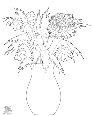 Flowers In Vase Coloring Page